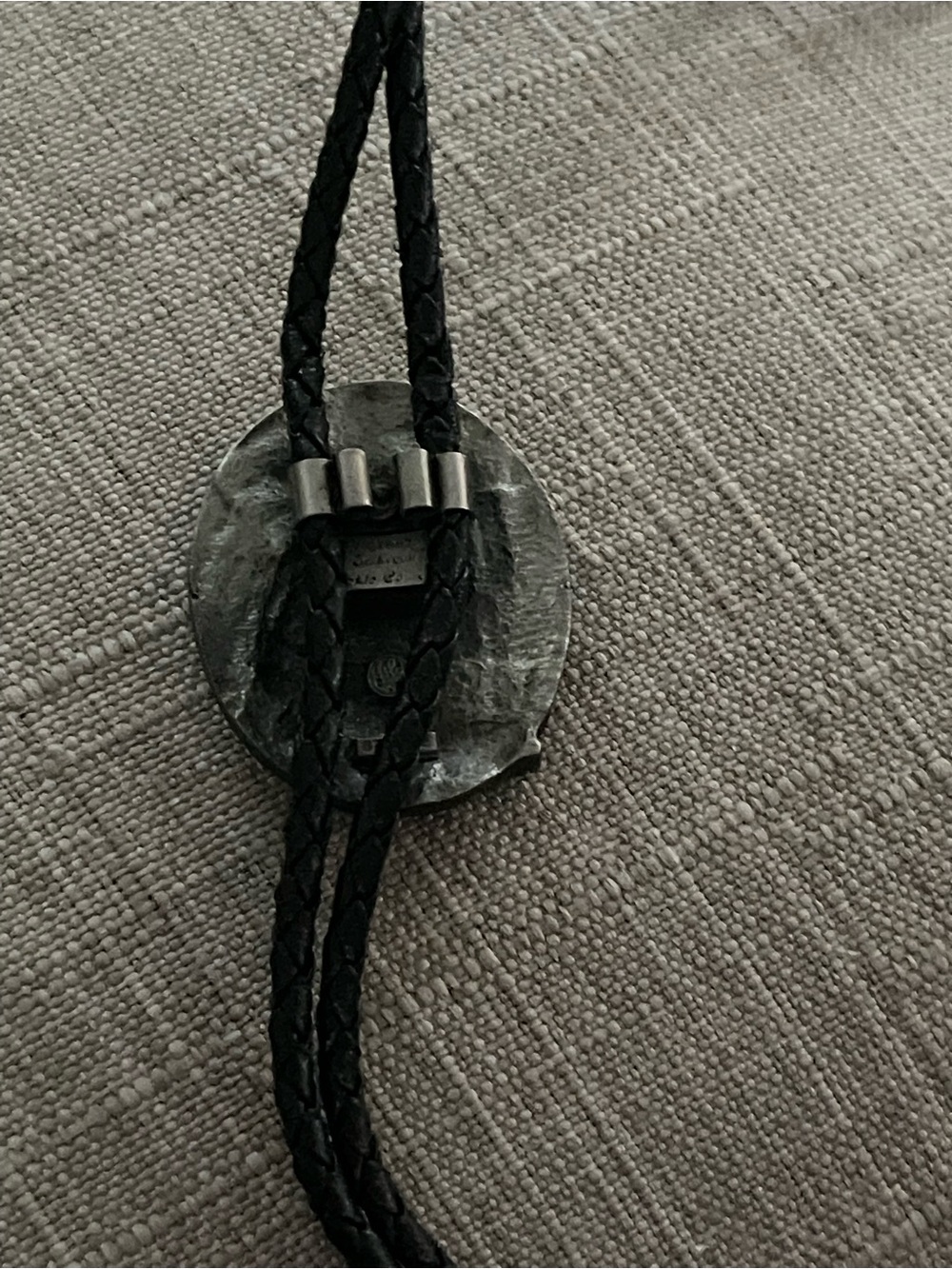 Black Western Bolo Tie with Eagle Slide - Picture 10 of 10